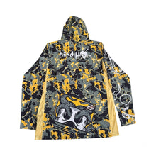 Load image into Gallery viewer, Benditto UV Rashguard Longsleeve Hooded / Face Mask (eucalyptus|Yellow)
