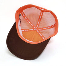 Load image into Gallery viewer, Benditto Trucker Hat (brown / orange)
